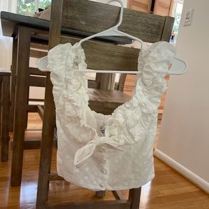 white floral tank top